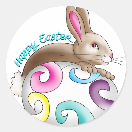 Happy Easter Ronde Sticker (Voorkant)