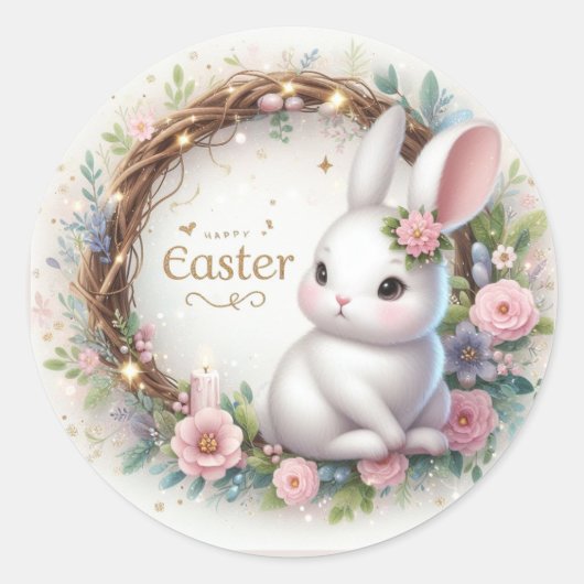 Happy Easter Ronde Sticker (Voorkant)