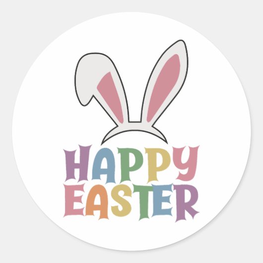 Happy Easter Ronde Sticker (Voorkant)