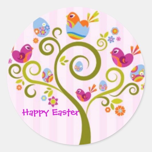 Happy Easter Ronde Sticker (Voorkant)
