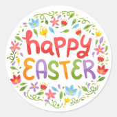 Happy Easter Ronde Sticker (Voorkant)