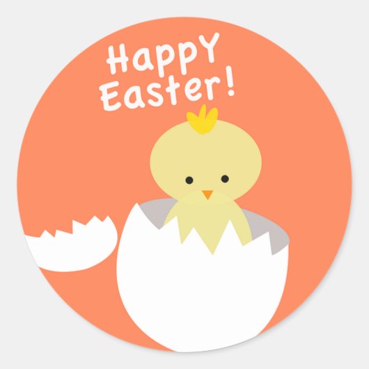 Happy Easter Ronde Sticker (Voorkant)