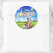 Happy Easter Ronde Sticker (Tas)