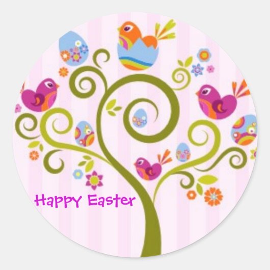 Happy Easter Ronde Sticker (Voorkant)