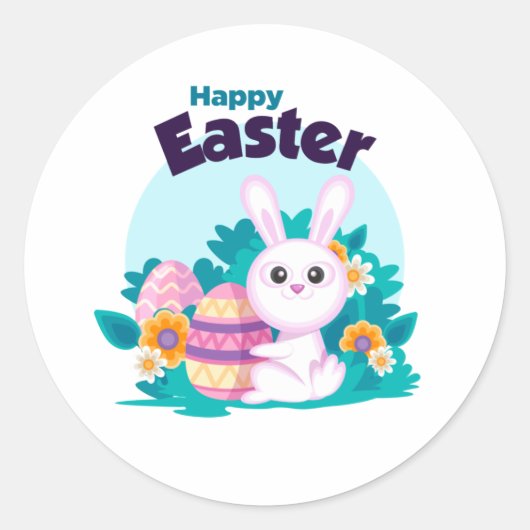 Happy Easter Ronde Sticker (Voorkant)