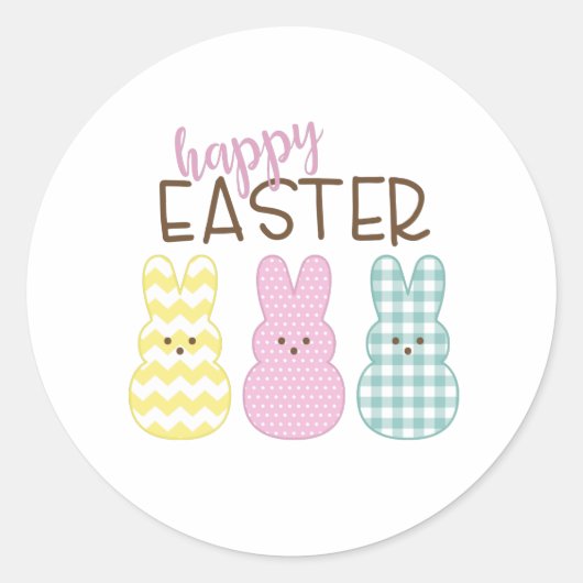 Happy Easter Ronde Sticker (Voorkant)