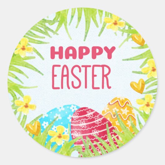 Happy Easter Ronde Sticker (Voorkant)