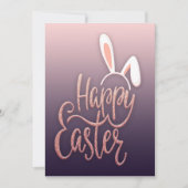 Happy Easter Roos Gold Glitter Feestdagenkaart (Voorkant)