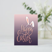 Happy Easter Roos Gold Glitter Holiday Kaart (Staand voorkant)