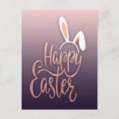 Happy Easter Roos Gold Glitter Holiday Kaart (Voorkant)