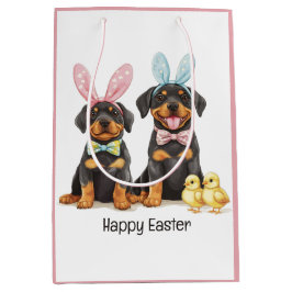 Happy Easter Rottweiler Dogs Bunny Ears Medium Cadeauzakje