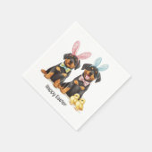 Happy Easter Rottweiler Dogs Bunny Ears Servet (Hoek)