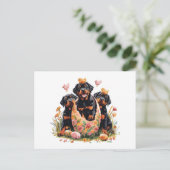 Happy Easter Rottweiler Dogs Feestdagenkaart (Staand voorkant)