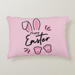 Happy Easter (roze) Accent Kussen