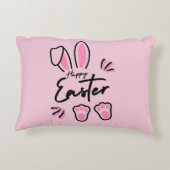 Happy Easter (roze) Accent Kussen (Achterkant)