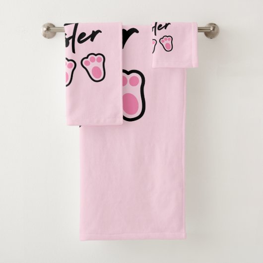 Happy Easter (roze) Bad Handdoek (Insitu)