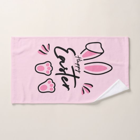 Happy Easter (roze) Bad Handdoek (Handdoek)