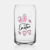 Happy Easter (roze) Blikvorm Glas (Voorkant)
