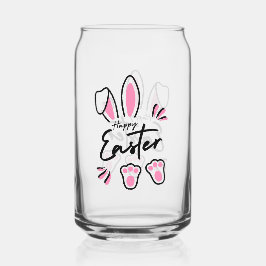 Happy Easter (roze) Blikvorm Glas