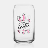 Happy Easter (roze) Blikvorm Glas (Achterkant)