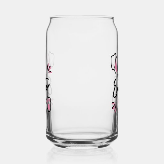 Happy Easter (roze) Blikvorm Glas (Links)