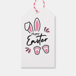 Happy Easter (roze) Cadeaulabel
