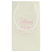 Happy Easter roze crème aangepast script elegant s Klein Cadeauzakje (Achterkant)