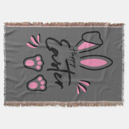 Happy Easter (roze) Deken