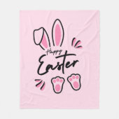 Happy Easter (roze) Fleece Deken (Voorkant)