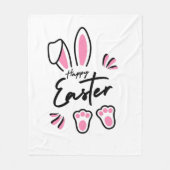 Happy Easter (roze) Fleece Deken (Voorkant)