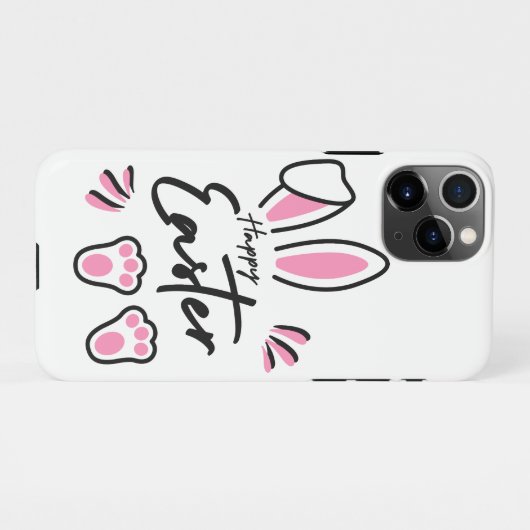 Happy Easter (roze) iPhone Hoesje (Achterkant horizontaal)