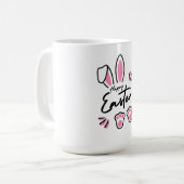 Happy Easter (roze) Koffiemok (Voorkant links)