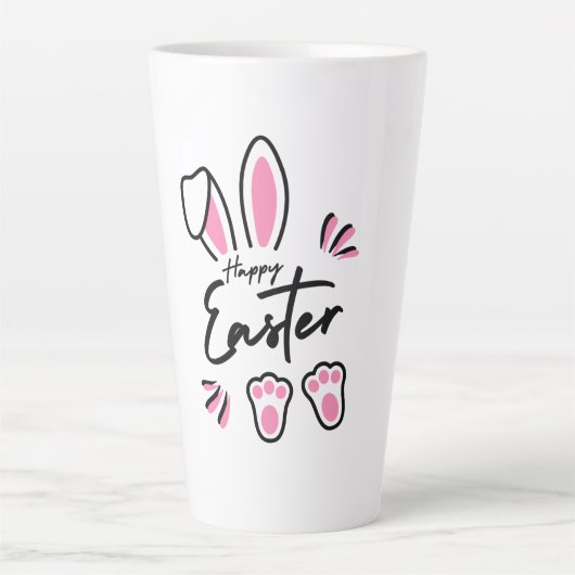 Happy Easter (roze) Latte Mok (Voorkant)