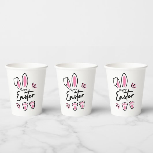 Happy Easter (roze) Papieren Bekers (Multi)