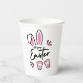 Happy Easter (roze) Papieren Bekers (Voorkant)