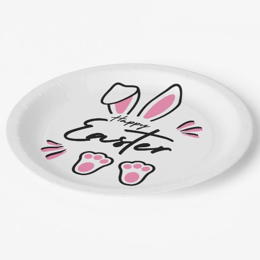 Happy Easter (roze) Papieren Bordje (Gekanteld)