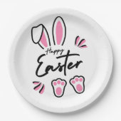 Happy Easter (roze) Papieren Bordje (Voorkant)