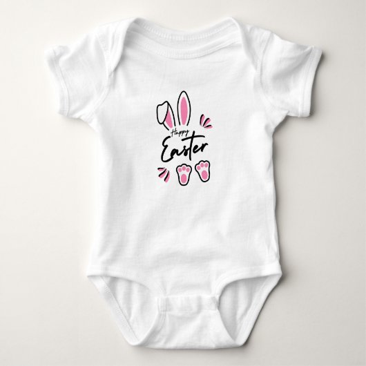 Happy Easter (roze) Romper (Voorkant)