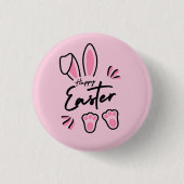 Happy Easter (roze) Ronde Button 3,2 Cm (Voorkant)