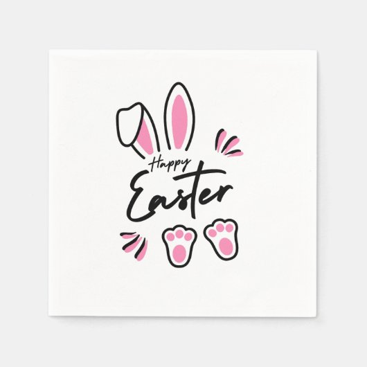 Happy Easter (roze) Servet (Voorkant)