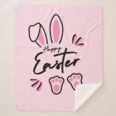 Happy Easter (roze) Sherpa Deken (Voorkant)