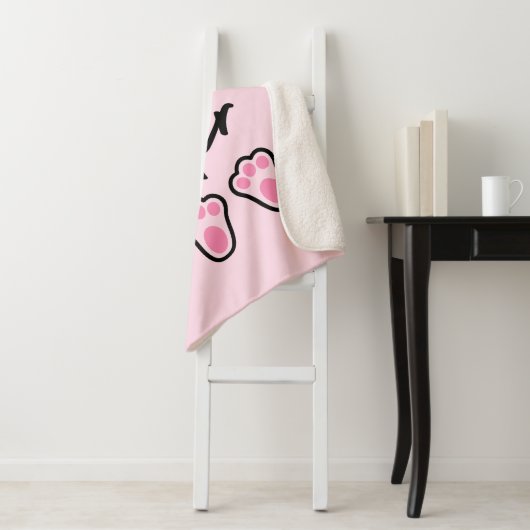 Happy Easter (roze) Sherpa Deken (In situ)