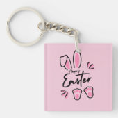 Happy Easter (roze) Sleutelhanger (voorkant)