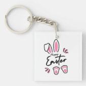 Happy Easter (roze) Sleutelhanger (voorkant)