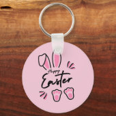Happy Easter (roze) Sleutelhanger (Voorkant)