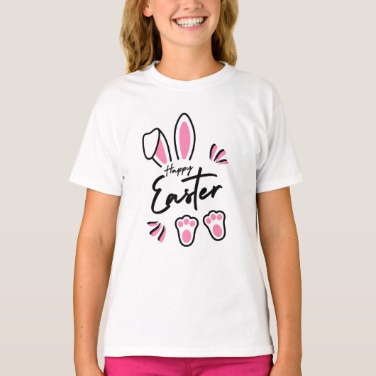 Happy Easter (roze) T-shirt (Voorkant)