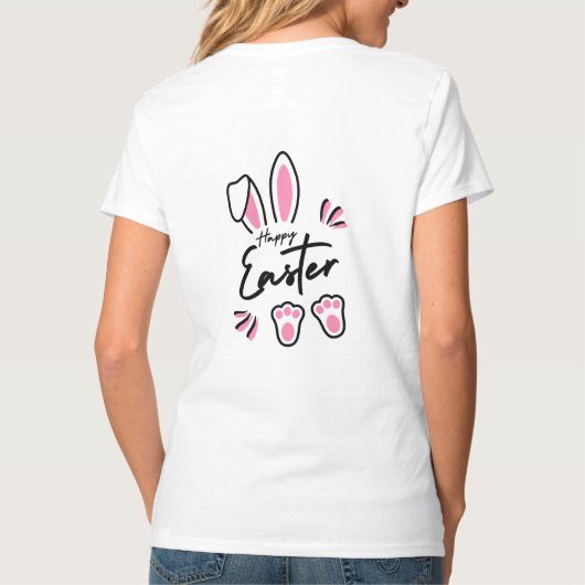 Happy Easter (roze) T-shirt (Achterkant)