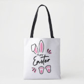 Happy Easter (roze) Tote Bag (Voorkant)