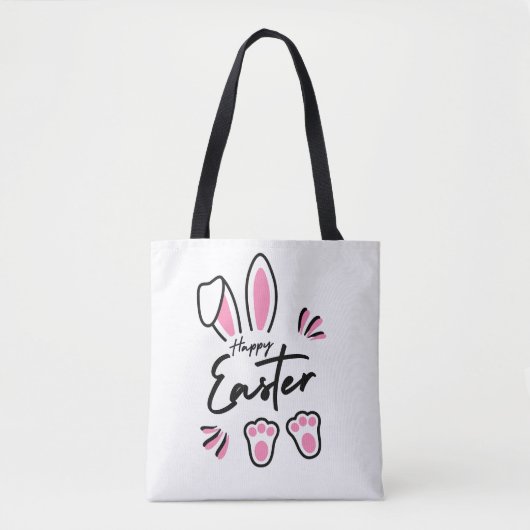 Happy Easter (roze) Tote Bag (Voorkant)