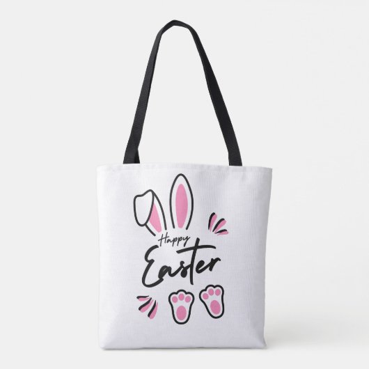 Happy Easter (roze) Tote Bag (Achterkant)